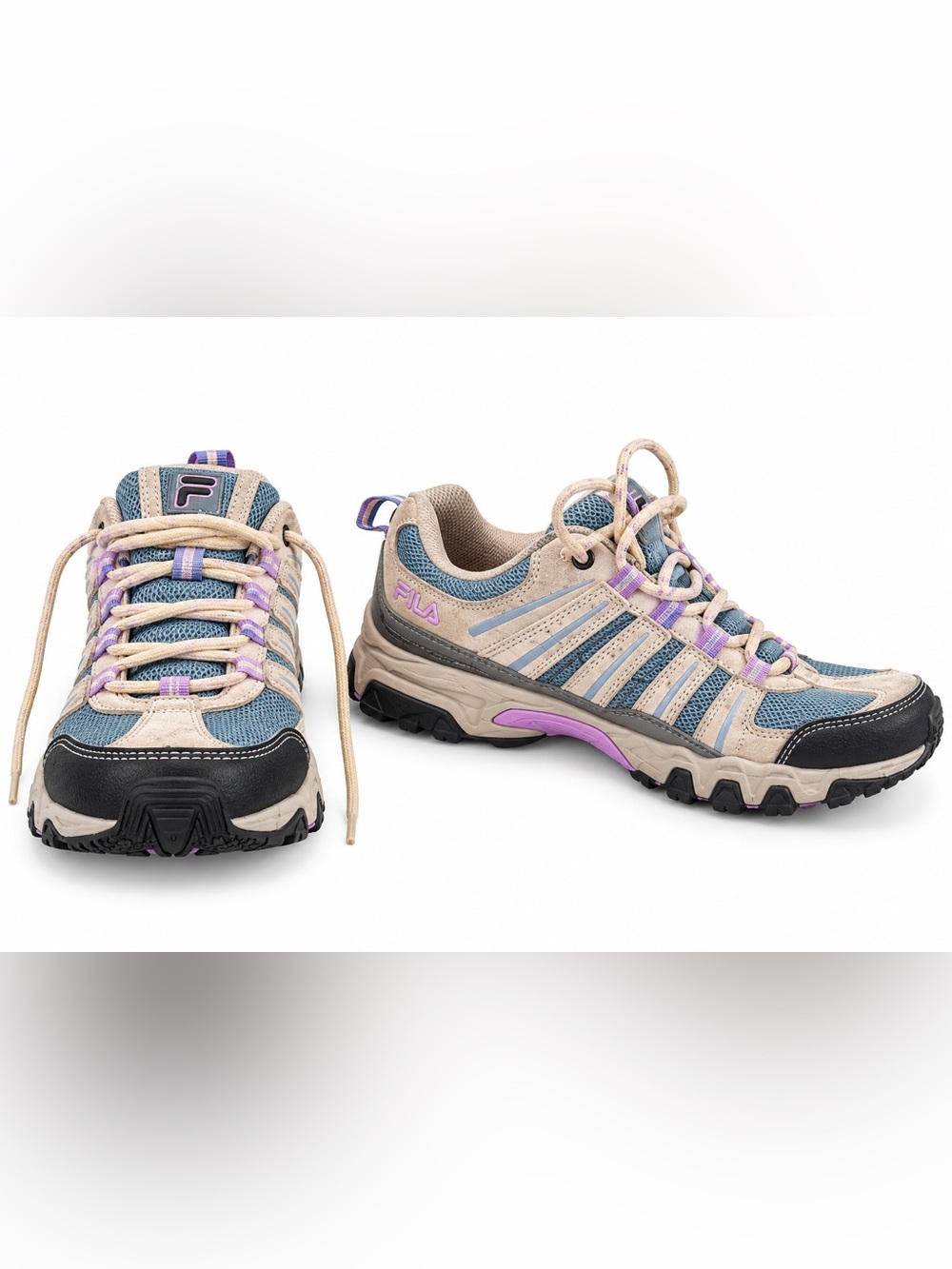 Fila Day Hiker women's athletic shoes in gray and purple
